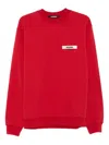 Jacquemus Men Le Hoodie Grosgrain Hooded Sweatshirt In Red