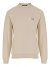 Jacquemus Men The Gros Grain Crewneck Sweatshirt With Logo Plaque In Neutral