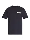 Jacquemus Minimalist Black Short-sleeve Cotton T-shirt With Patch Detail In Black