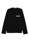 Jacquemus Long Sleeve Crew Neck T-shirt In Black