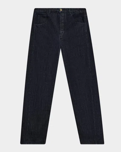 Jacquemus Indigo Cotton Jeans With Five-pocket Design In Blue