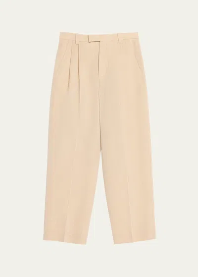 Jacquemus Men's Titolo Loose Pleated Pants In Beige