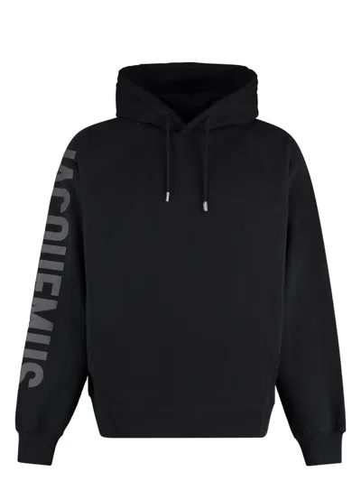 JACQUEMUS MEN'S TYPO COTTON HOODIE