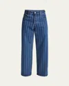 Jacquemus Men's Vertical Striped Straight-leg Jeans In 3ff - Print Blue Stripe