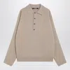 Jacquemus Beige Wool And Cashmere Polo Sweater Men In Neutral