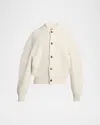 Jacquemus Soft Knit Cardigan Embroidered Detail In White