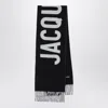 Jacquemus Brushed Finish Fringe Detailing Wraparound Scarf In Black