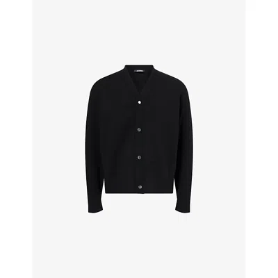 Jacquemus Mens Black Doppio Knitted&nbsp;merino-wool Cardigan
