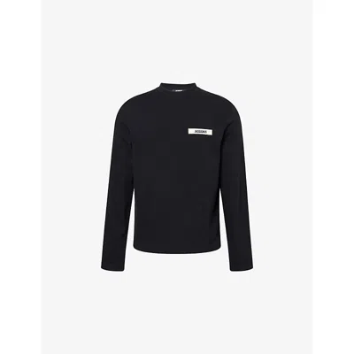Jacquemus Mens Gros Grain Long-sleeves Cotton-jersey T-shirt Black