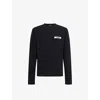 Jacquemus Mens Black Grosgrain-logo Long-sleeve Cotton T-shirt In Black