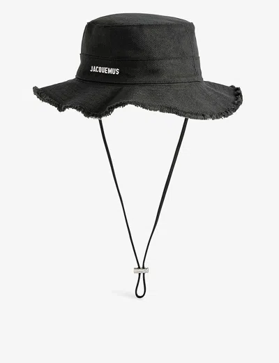 Jacquemus Mens Black Le Bob Artichaut Logo-plaque Cotton Bucket Hat