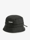 Jacquemus Mens Black Le Bob Gadjo Metallic-plaque Cotton Bucket Hat In Black