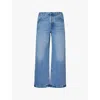Jacquemus Straight-leg Trousers With Contrast Stitching In Blue/tabac