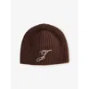 Jacquemus Mens Dark Brown Espiral Ribbed Wool Beanie In Brown