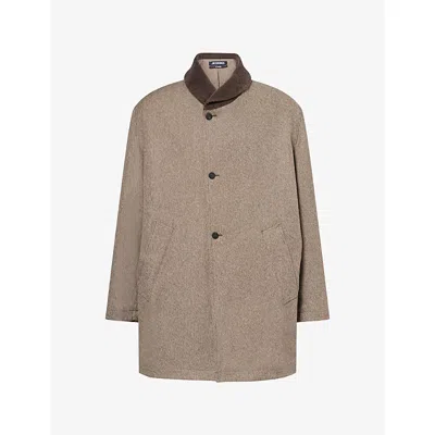 Jacquemus Mens Dark Brown La Veste Camargue Oversized Woven Jacket