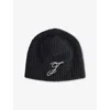 Jacquemus Mens Dark Grey Espiral Ribbed Wool Beanie In Black