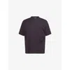 Jacquemus Mens Dark Navy Logo-embroidered Cotton T-shirt In Purple