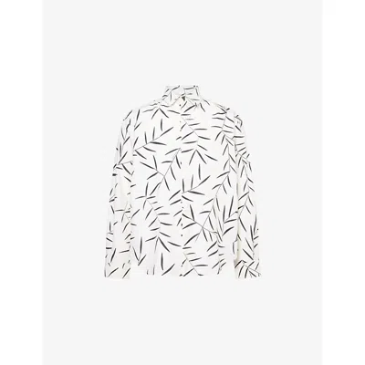 Jacquemus Mens La Chemise Simon Graphic-print Cotton Shirt Foliage Off White/b