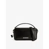 Jacquemus 'le Baneto' Black Shoulder Bag With Logo Lettering On The Front And Adjustable Shoulder Strap In Lea In Black