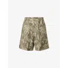 Jacquemus Le Aloe Shorts In Jacq Banana Logo Khak