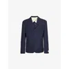 Jacquemus Double-breasted Jacket Featuring Shoulder Pads In Navy