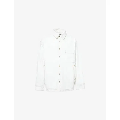 Jacquemus Mens Off-white/tabac La Chemise Boulanger Embroidered-logo Cotton Jacket