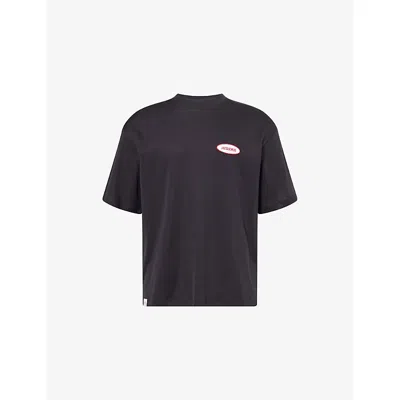 Jacquemus Mens Stazione Brand-patch Cotton-jersey T-shirt Station Patch Navy In Blue