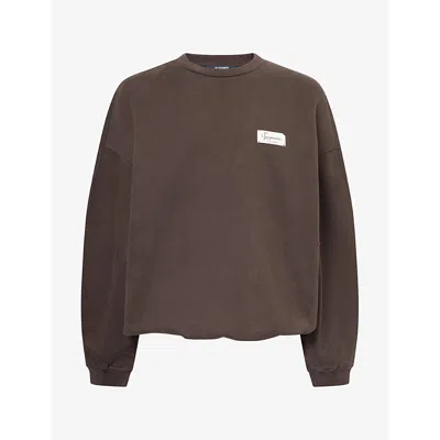 Jacquemus Mens The Montaigne Cotton-jersey Sweatshirt Dark Brown 1