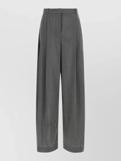Jacquemus Mens Trousers Wide Leg Pleated Belt Loops In Gray