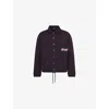 Jacquemus Mens Varsity Patch Navy The Gio Cotton Overshirt In Purple