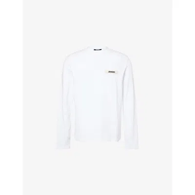 Jacquemus Mens Gros Grain Long-sleeves Cotton-jersey T-shirt White
