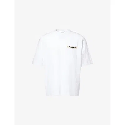 Jacquemus Mens White The Plage Logo-patch Cotton-jersey T-shirt