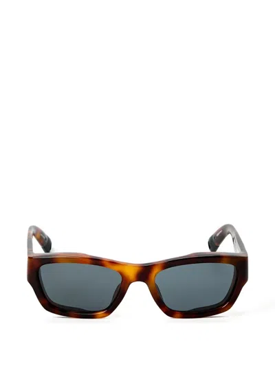 Jacquemus Meridiano Rectangle-frame Sunglasses In Gray