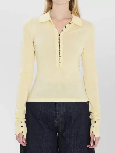 JACQUEMUS MERINO WOOL BLEND FITTED KNIT TOP