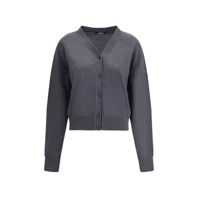 Jacquemus Women Merino Wool Cardigan In Blue