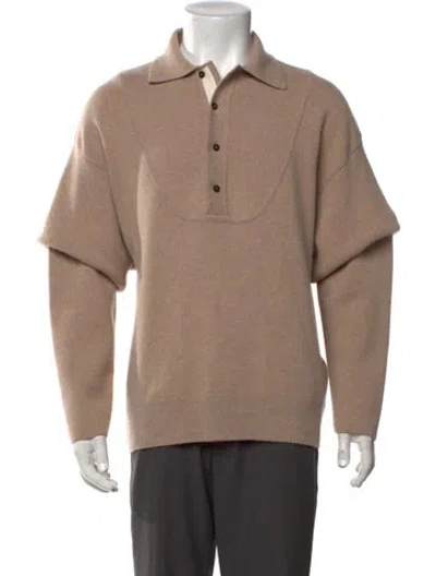Pre-owned Jacquemus Merino Wool Collar Polo Sweater W/ Tags In Neutrals