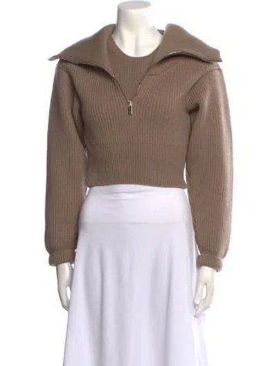 Pre-owned Jacquemus Merino Wool Crew Neck Sweater In Brown