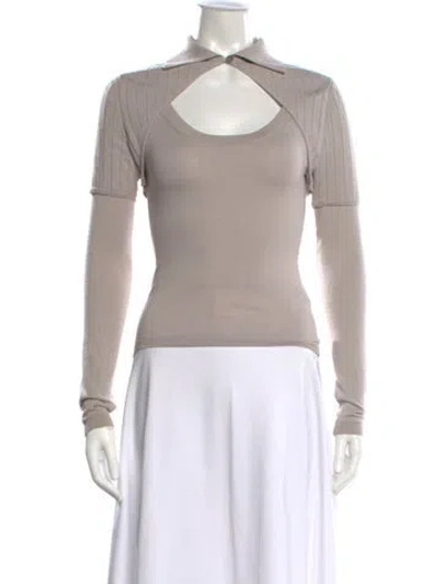 Pre-owned Jacquemus Merino Wool Long Sleeve Top In Gray