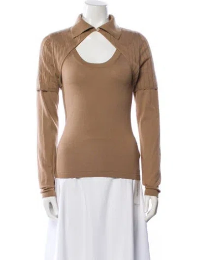 Pre-owned Jacquemus Merino Wool Long Sleeve Top In Neutral