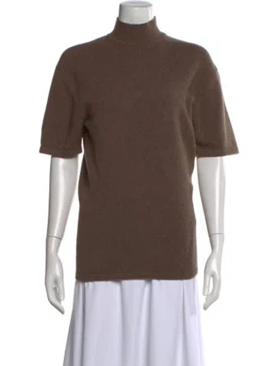 Pre-owned Jacquemus Merino Wool Mock Neck Sweater In Brown