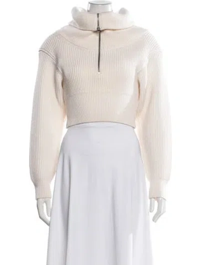 Pre-owned Jacquemus Merino Wool Mock Neck Sweater In Neutral