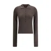Jacquemus Women Merino Wool Polo Shirt In Brown