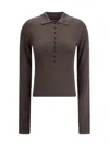 Jacquemus Women Merino Wool Polo Shirt In Brown