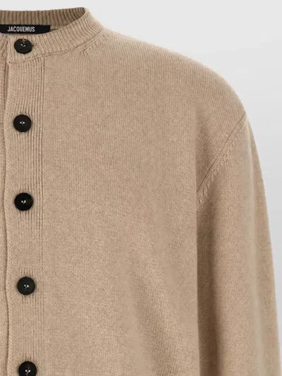 Jacquemus Merino Wool Relaxed-fit Cardigan In Neutral