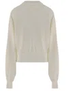 Jacquemus Merino Wool Sweater With Logo Embroidery In White