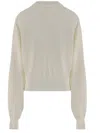 Jacquemus Merino Wool Sweater With Logo Embroidery In White