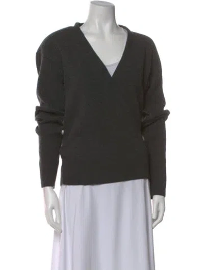 Pre-owned Jacquemus Merino Wool V-neck Sweater In Gray