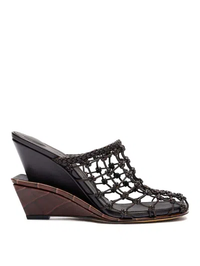Jacquemus Mesh Les Doubles Tresses Mules In Brown