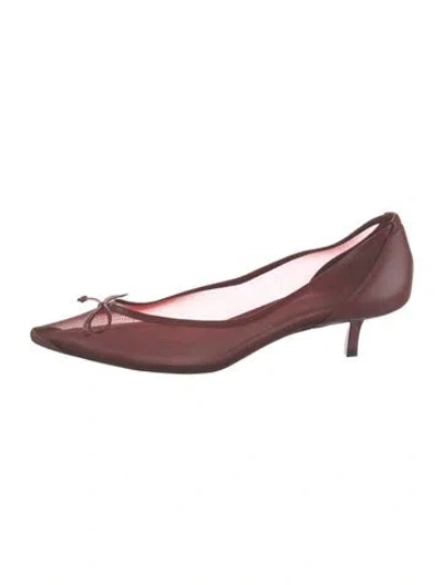 Pre-owned Jacquemus Mesh Pumps In Burgundy
