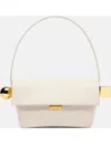 Jacquemus Le Rond Carre Leather Shoulder Bag In White